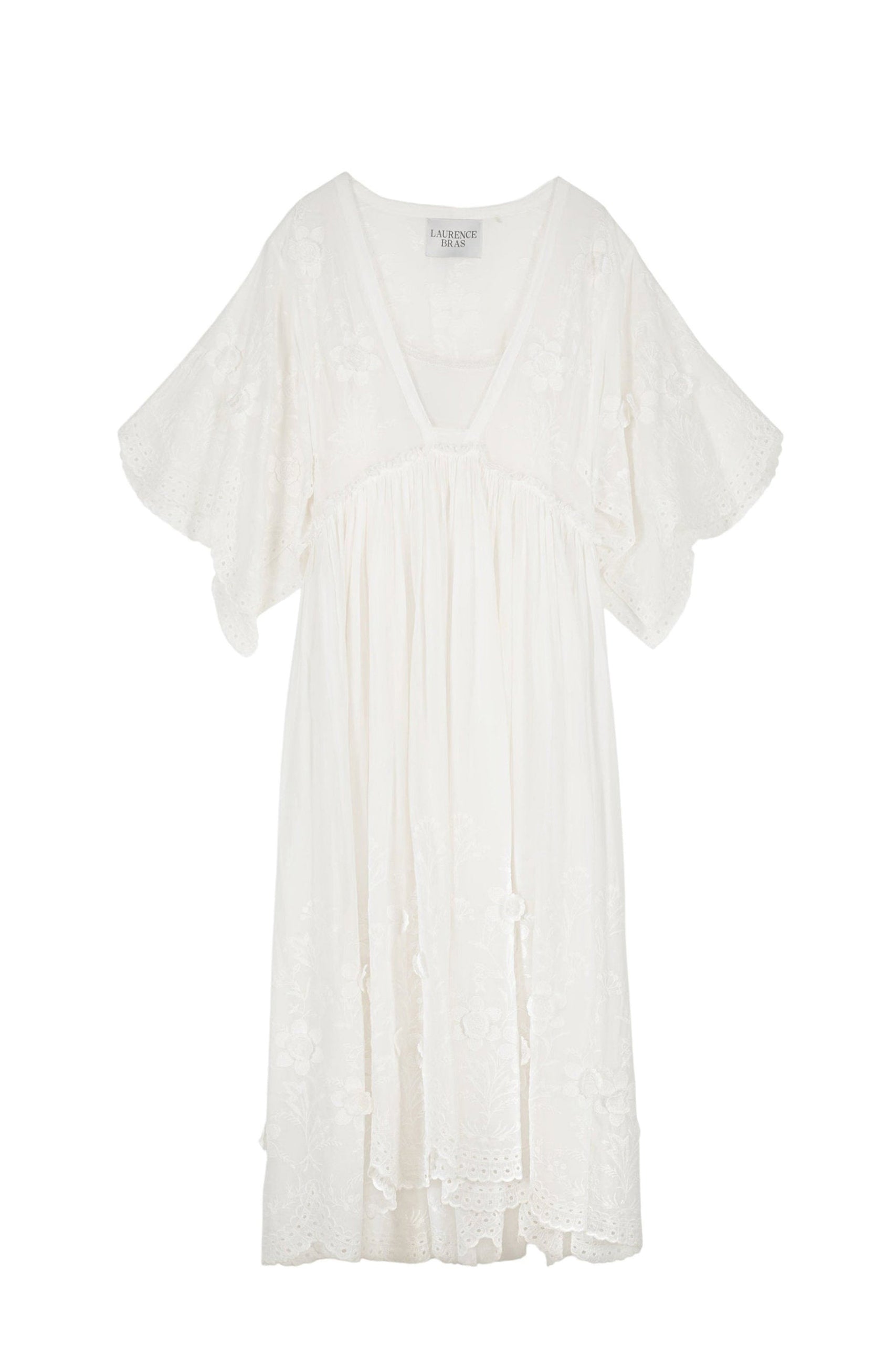 Robe Aquarium à manches papillons - White