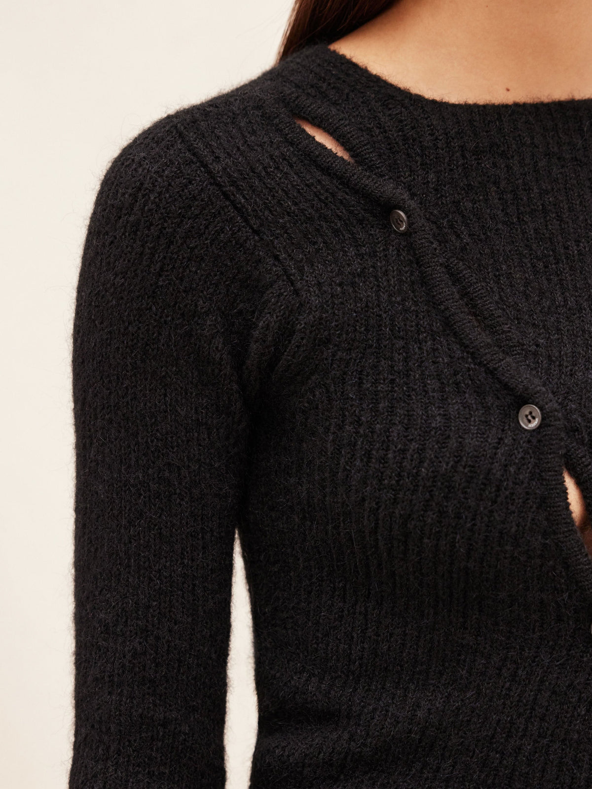 Cardigan Pau en laine mélangée - Black