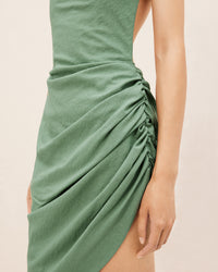 Robe courte Saudade à fente drapée - Khaki