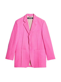Veste coupe boxy en soie mélangée - Pink