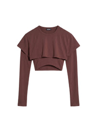 BROWN LE DOUBLE TSHIRT