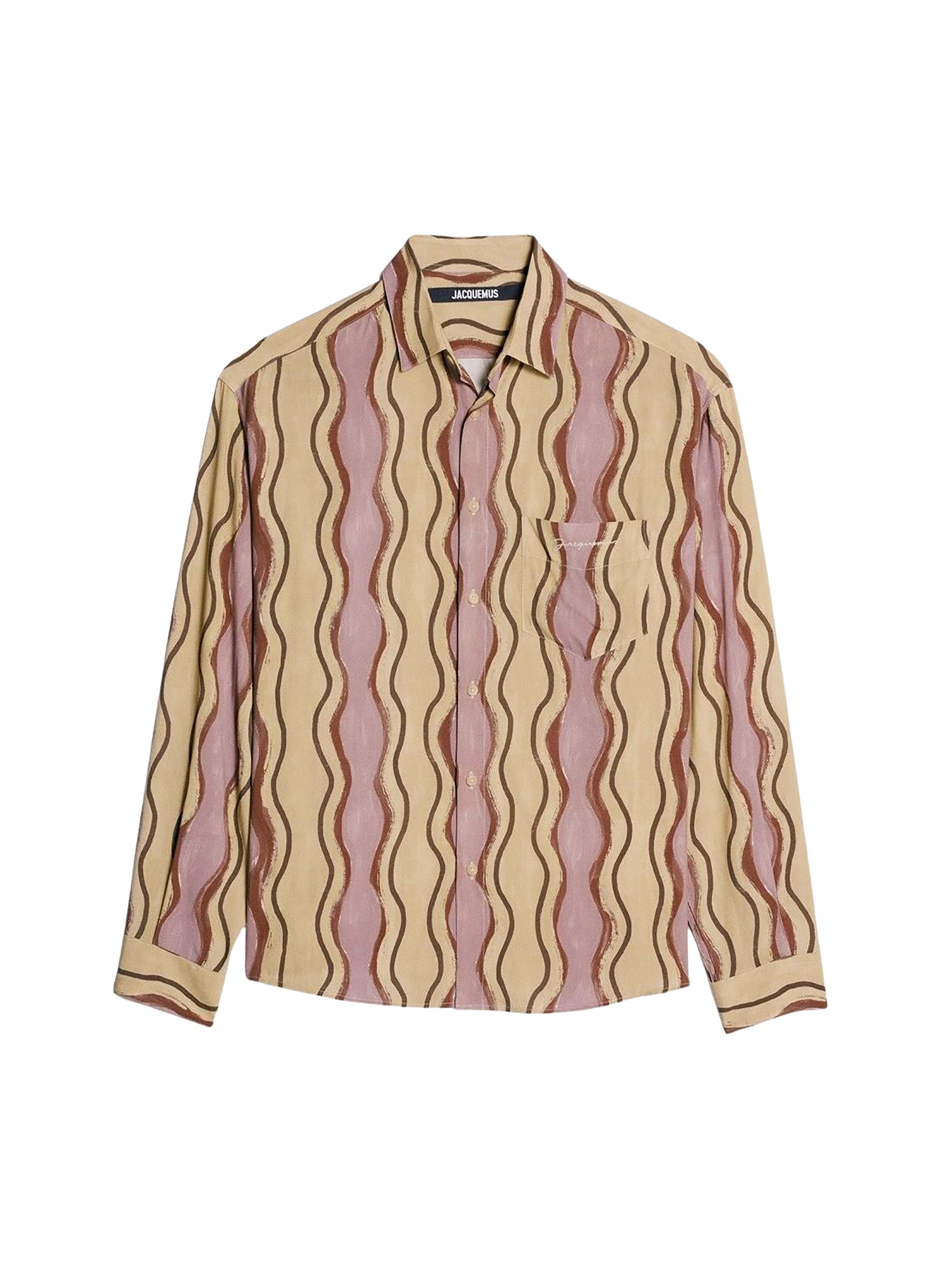 Chemise Simon imprimée - Brown Waves Strippe
