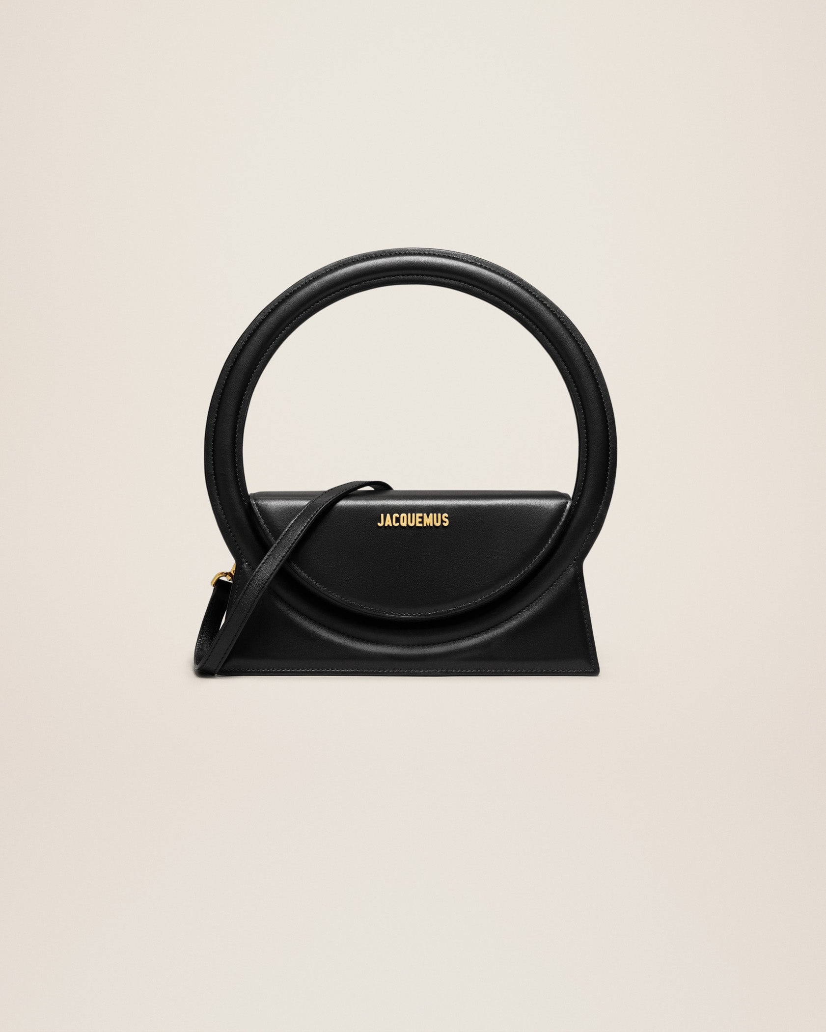 Sac Rond en cuir - Black