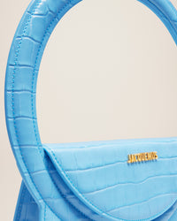 Sac Rond en cuir - Blue