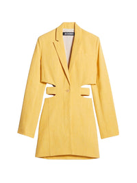 Robe courte Bari en lin - Yellow