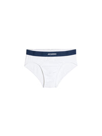 Slip avec logo à taille élastiquée - White