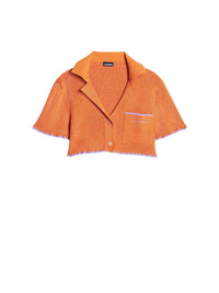 Chemise courte Brilho à logo - Orange