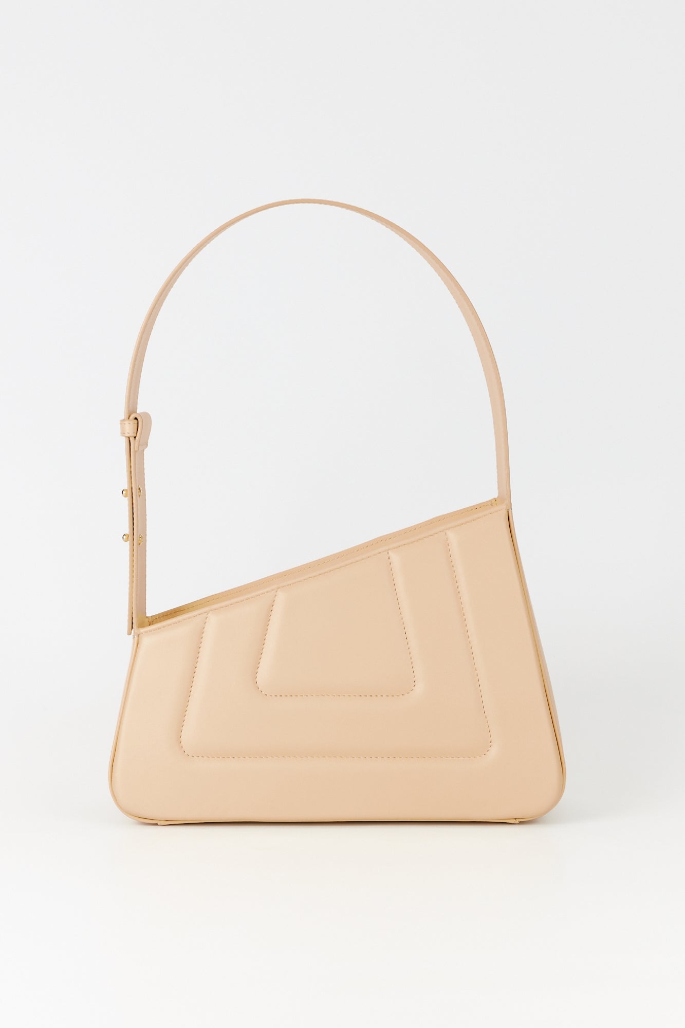 BEIGE Albert Jewel M quilted Sac matelassé en cuir asymétrique