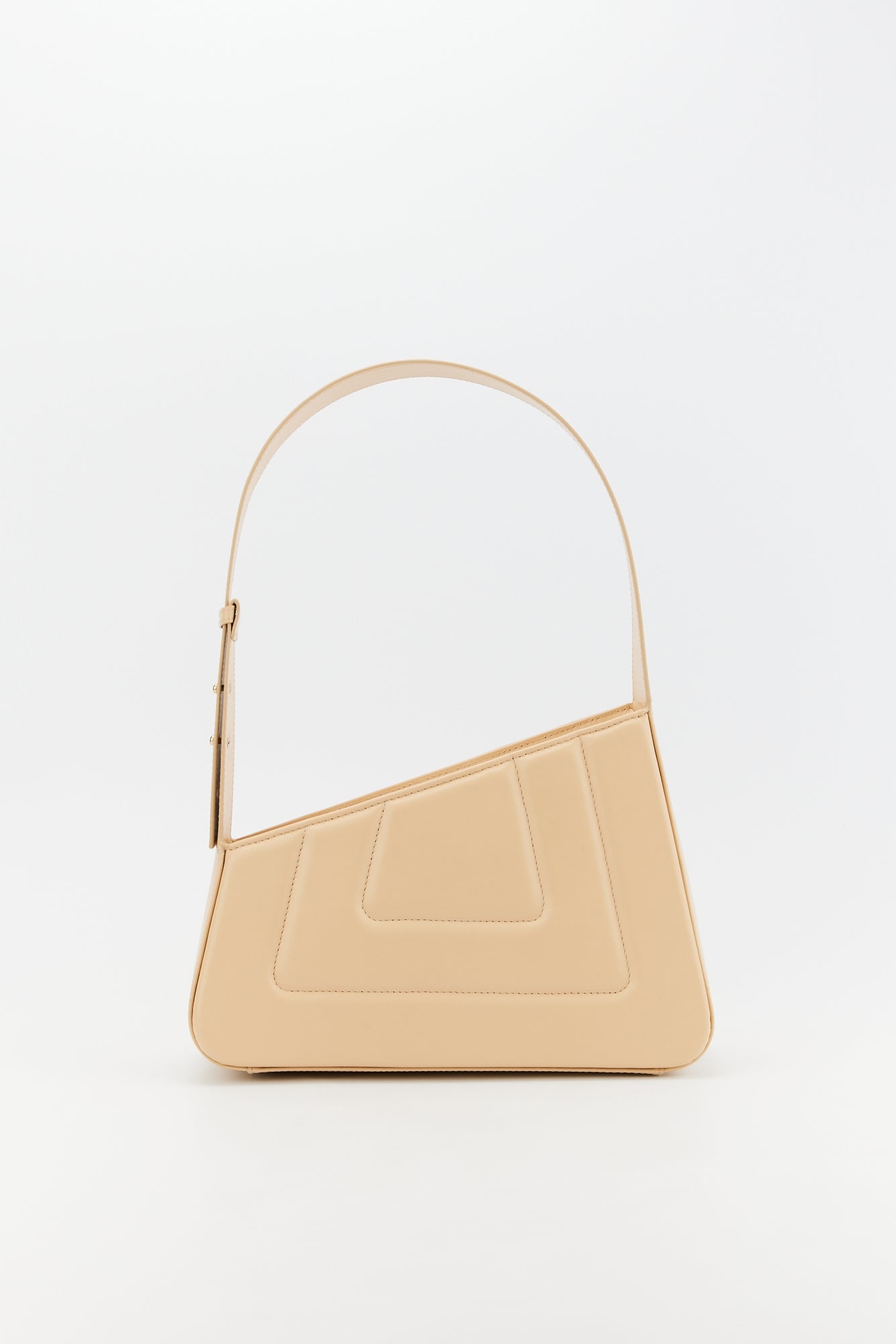 BEIGE Albert Jewel M quilted Sac matelassé en cuir asymétrique