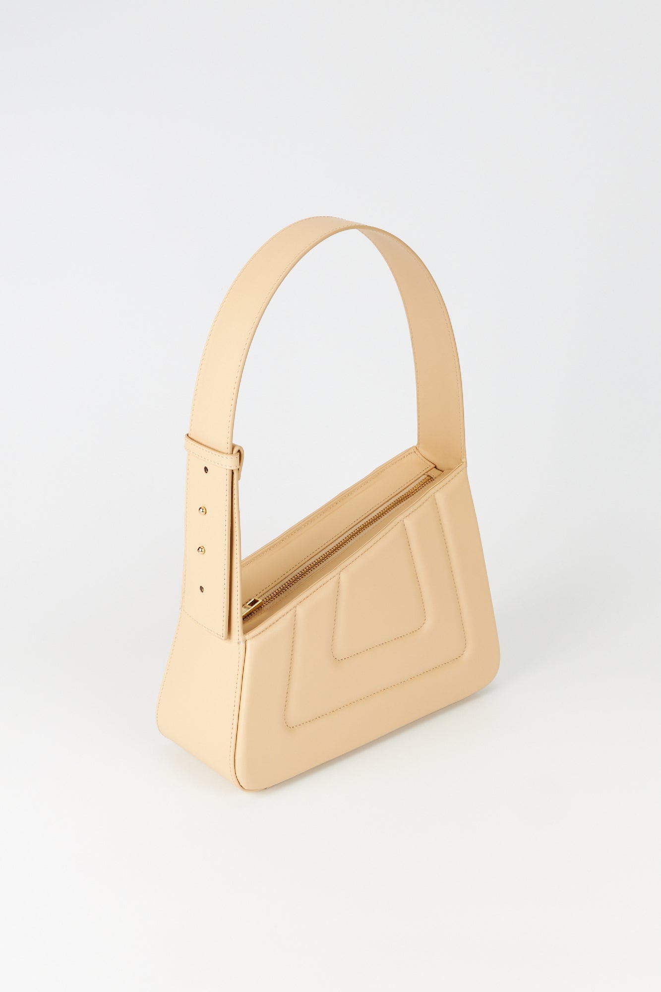 BEIGE Albert Jewel M quilted Sac matelassé en cuir asymétrique