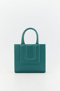 6qty NEW / PEACOCK BLUE Small Sol quilted petit sac fourre-tout structuré en cuir