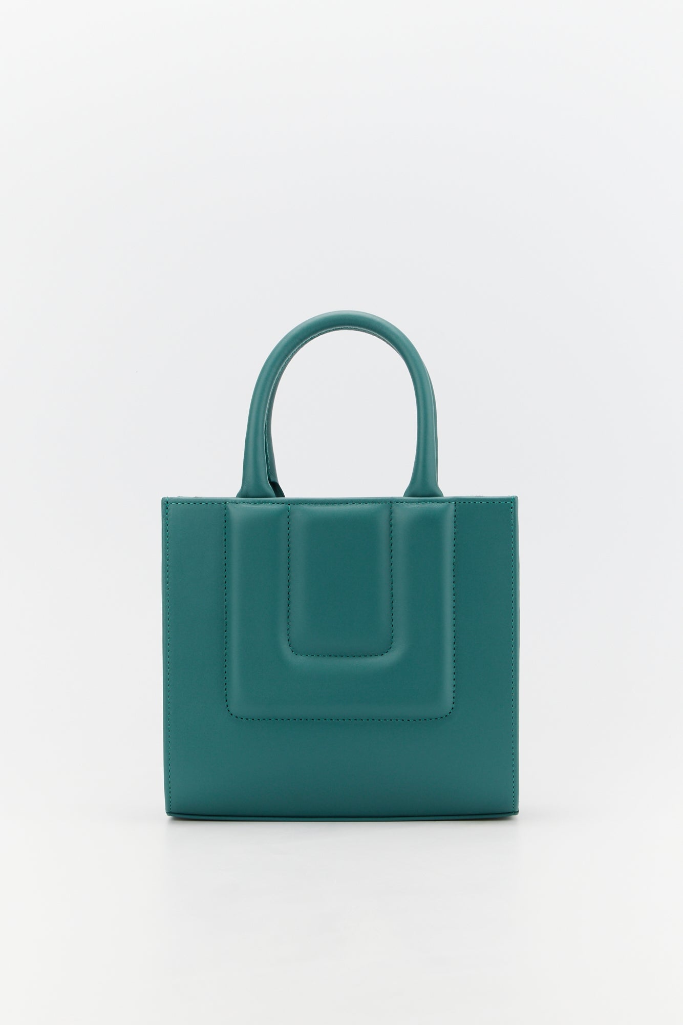 6qty NEW / PEACOCK BLUE Small Sol quilted petit sac fourre-tout structuré en cuir