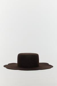 DARK BROWN ARNE FELT Chapeau en feutre à bords ronds