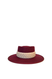 BURGUNDY & SAND Gerhard 23 Felt chapeau de feutre à larges bords