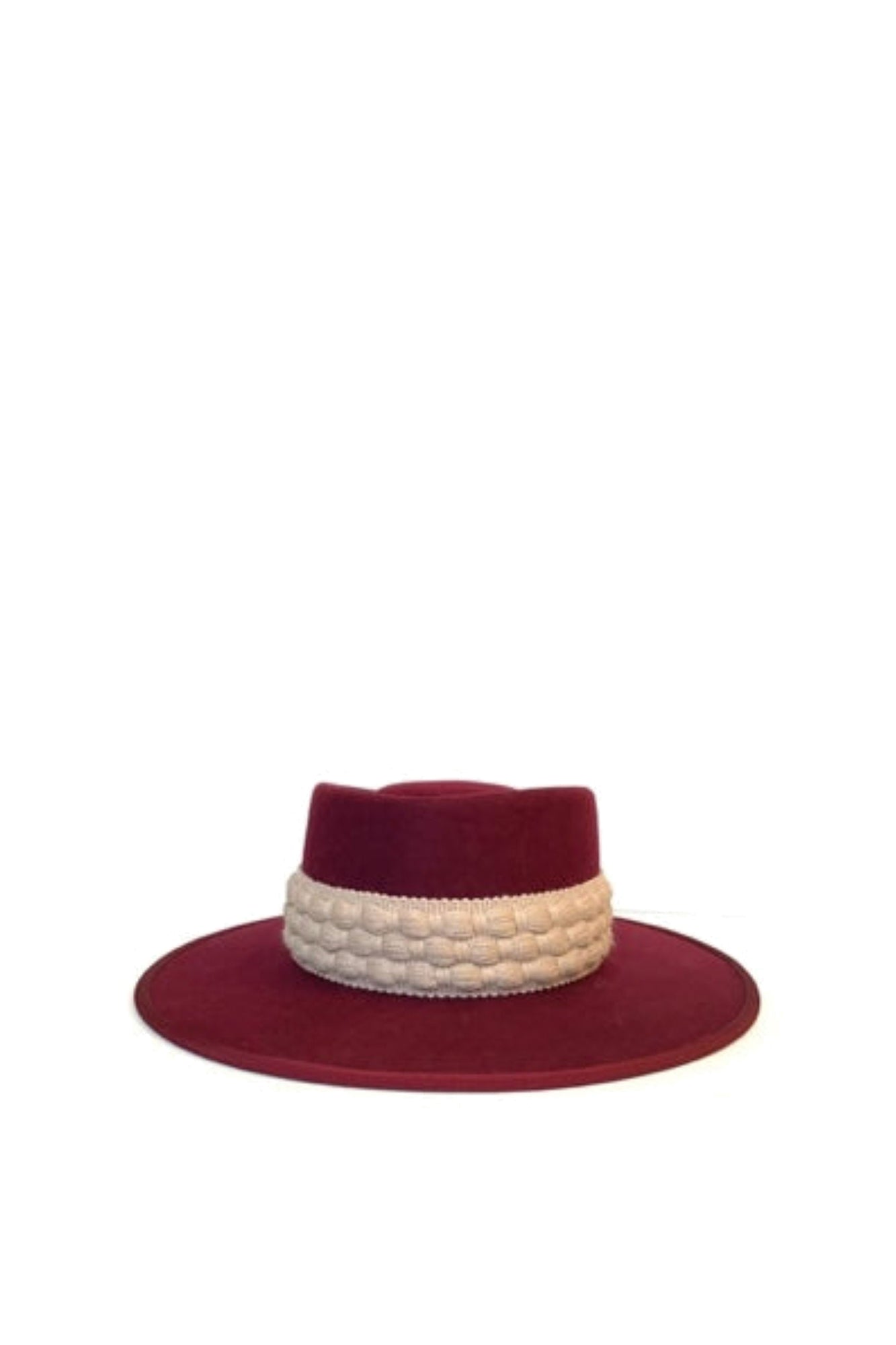 BURGUNDY & SAND Gerhard 23 Felt chapeau de feutre à larges bords