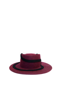 BURGUNDY & BLACK ALVAR FELT  Chapeau avec bande de feutre