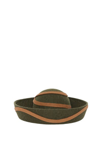 Chapeau Sigmar en feutre de laine - Dark Green & Beige