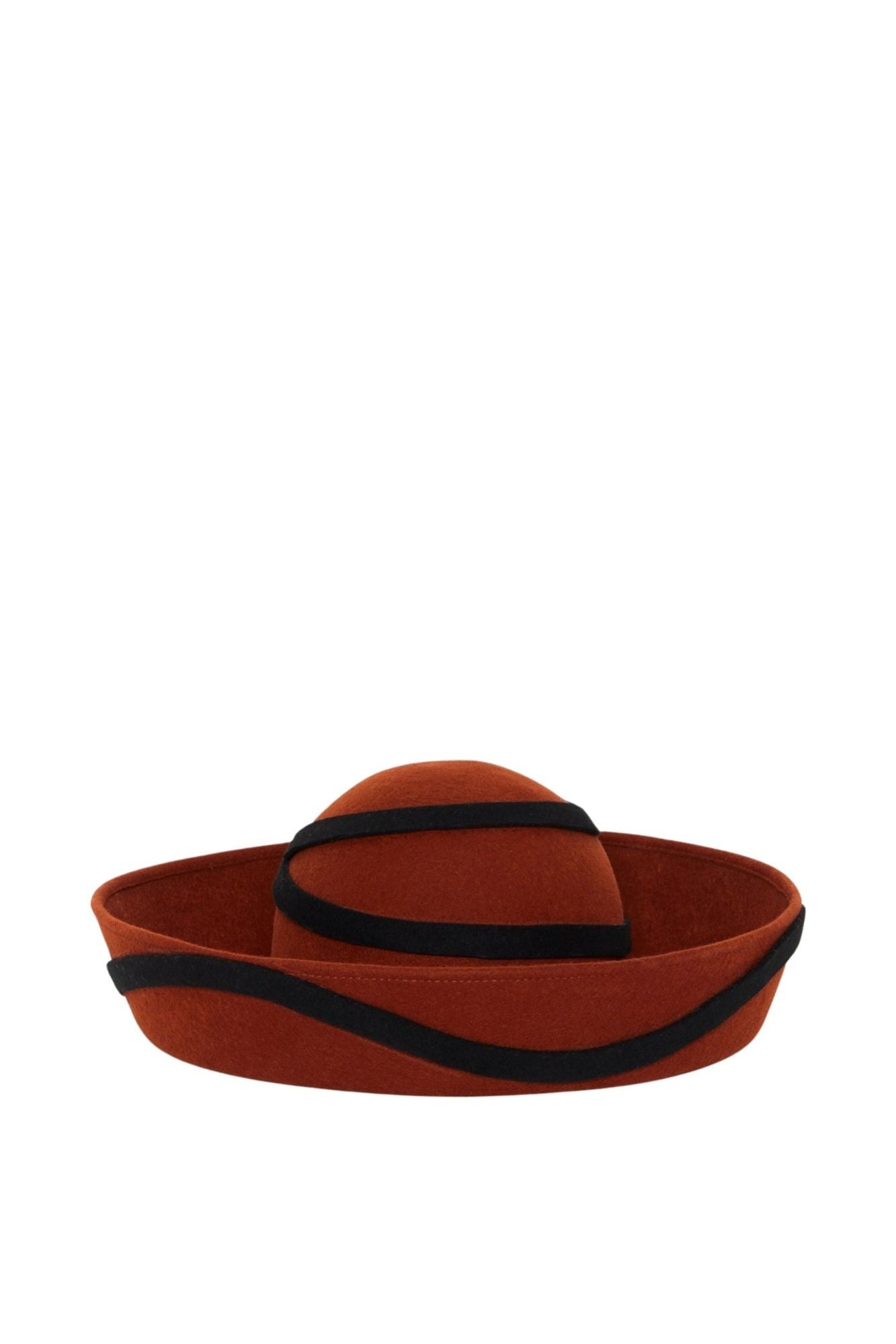 RED & BLACK SIGMAR FELT chapeau en feutre avec détail de vague