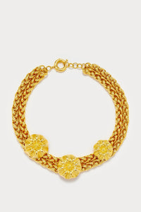 GOLD Elizabeth Double Chain Daisy Collier double chaîne plaqué or