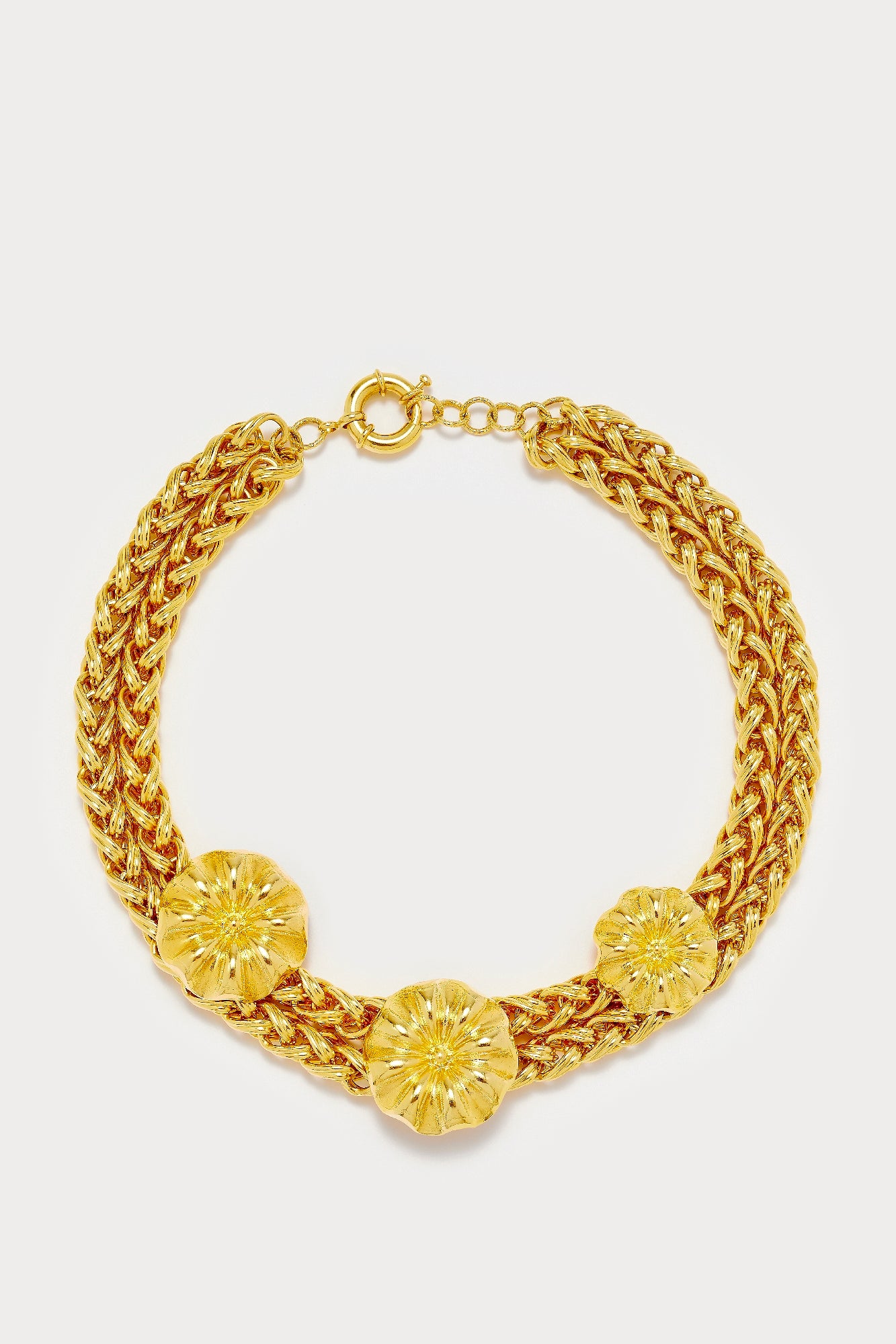 GOLD Elizabeth Double Chain Daisy Collier double chaîne plaqué or