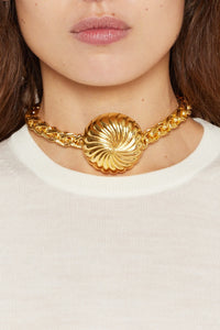 GOLD Elizabeth Single Chain Sun Collier à chaîne simple plaqué or