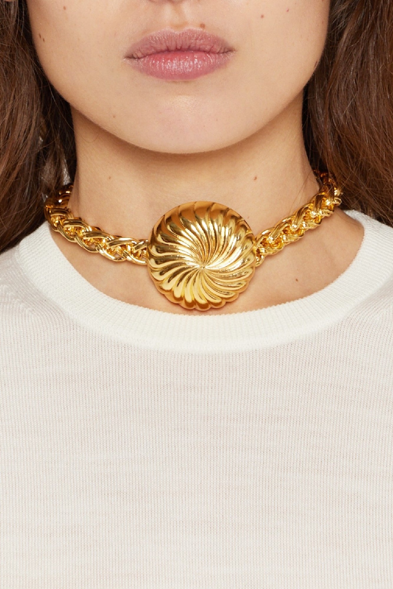 GOLD Elizabeth Single Chain Sun Collier à chaîne simple plaqué or
