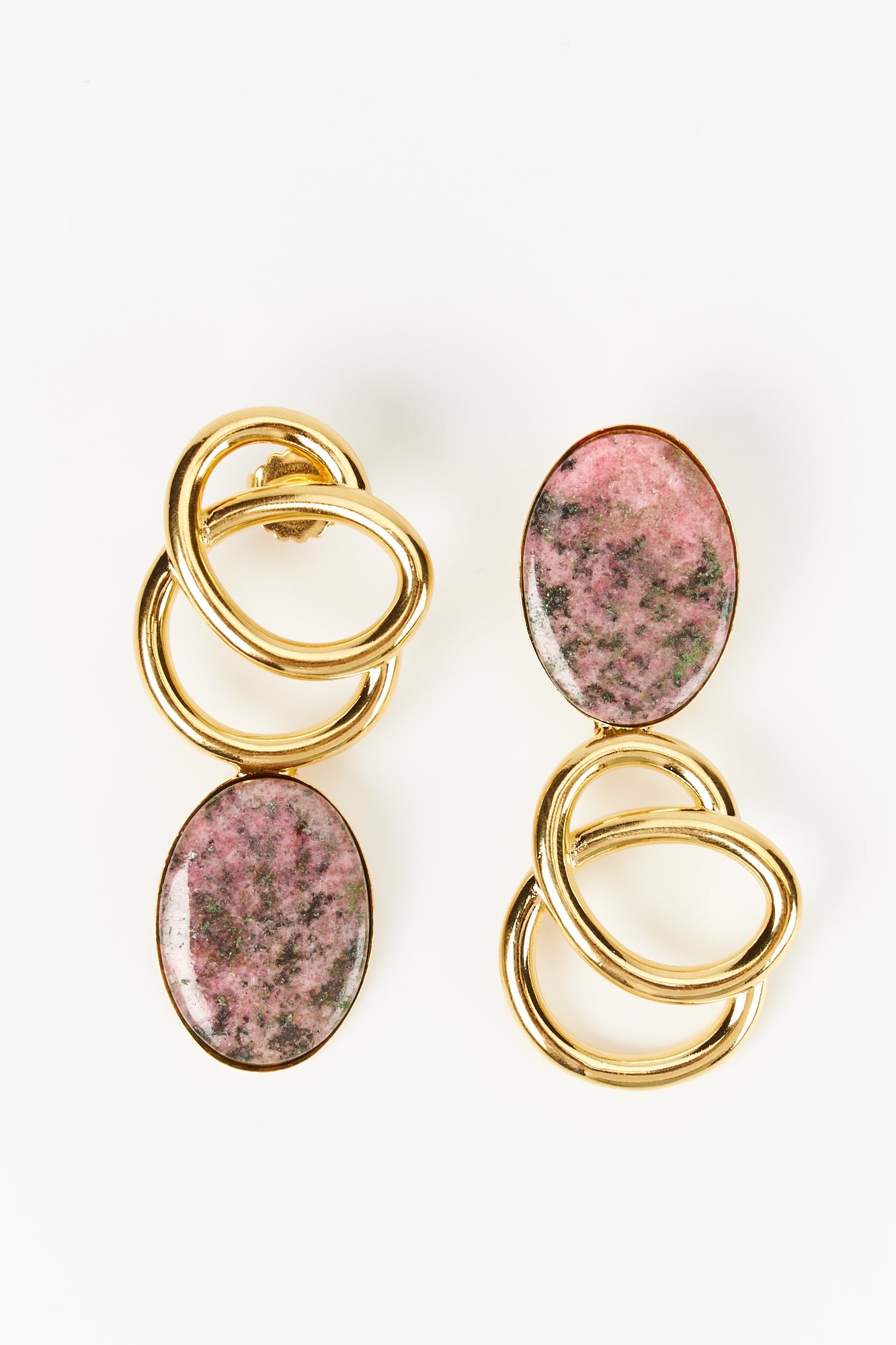 DUSTY ROSE SONIA ICON STONE PIERCING  Boucles d'oreilles géométriques avec pierres