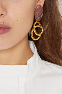 DUSTY ROSE SONIA ICON STONE PIERCING  Boucles d'oreilles géométriques avec pierres