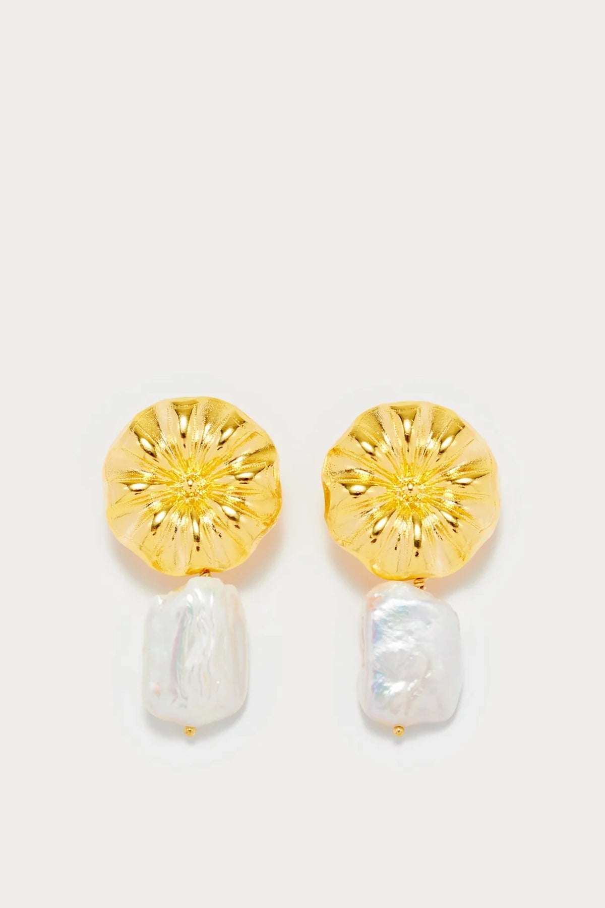 Boucle d'oreille Sonia en laiton avec pierre fine - White