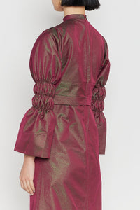 RASPBERRY GREEN KEITH robe longue à manches froncées
