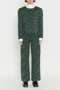 NAVY & OLIVE WADE JACQUARD  Veste asymétrique