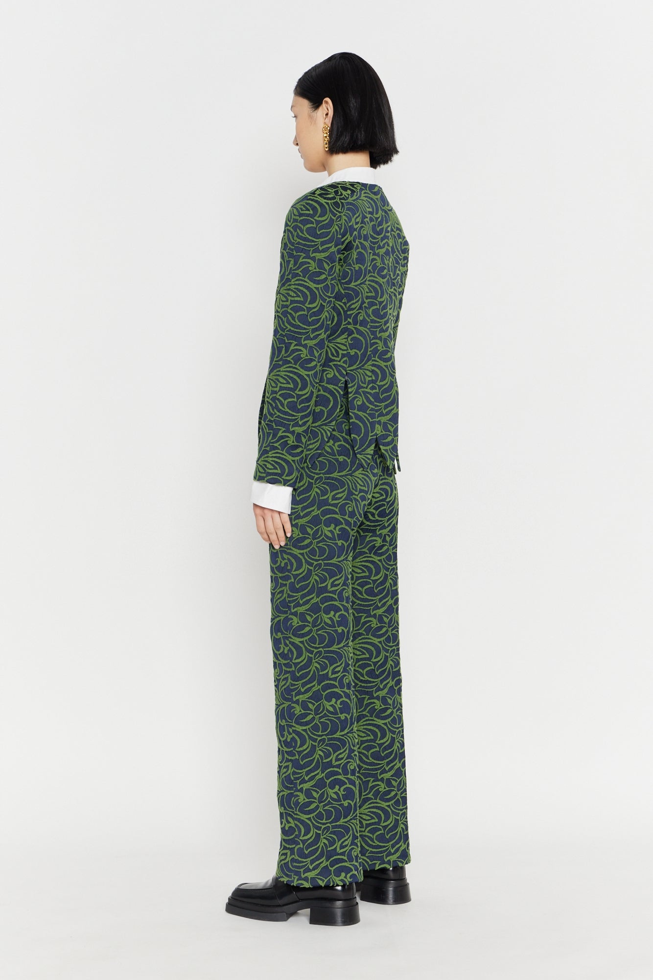 NAVY & OLIVE WADE JACQUARD  Veste asymétrique
