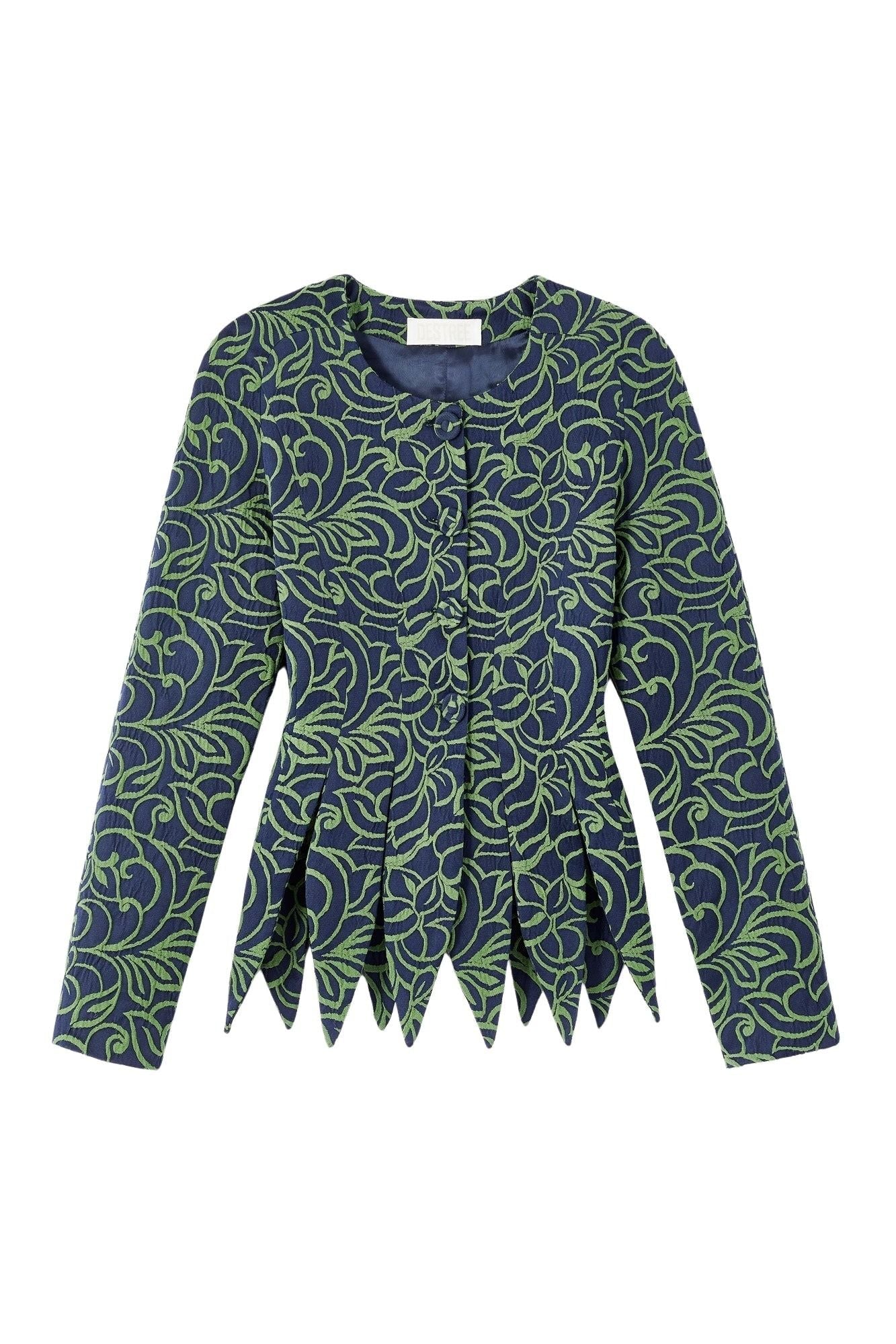 NAVY & OLIVE WADE JACQUARD  Veste asymétrique