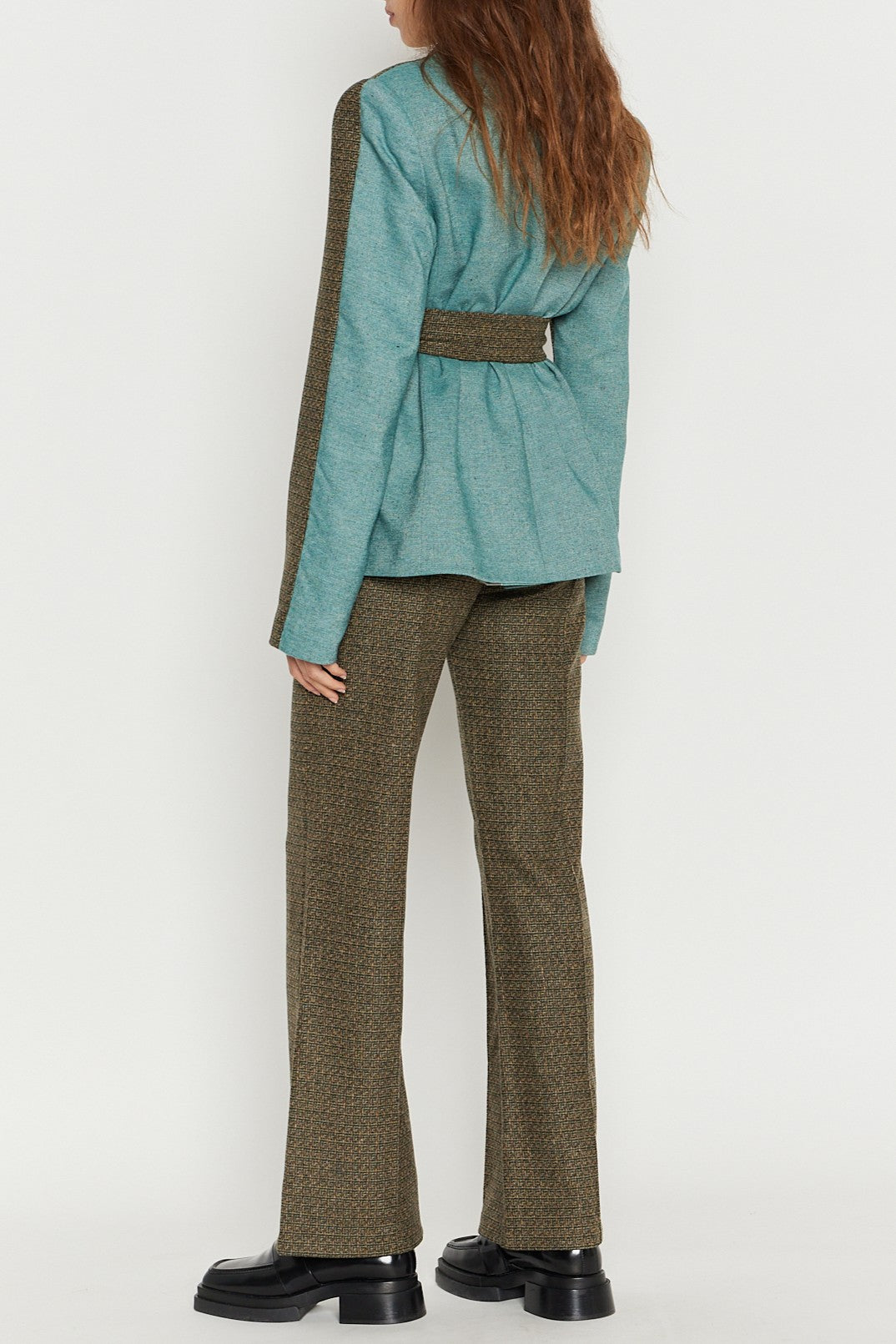 MULTICO YOSHI GRAPHIC WOOL pantalon évasé en laine