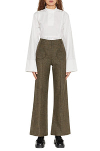 MULTICO YOSHI GRAPHIC WOOL pantalon évasé en laine