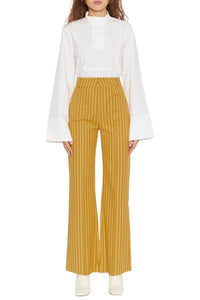 MUSTARD YOSHI STRIPES pantalon évasé à rayures