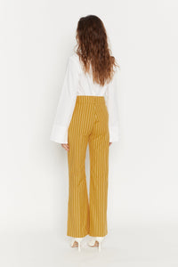 MUSTARD YOSHI STRIPES pantalon évasé à rayures