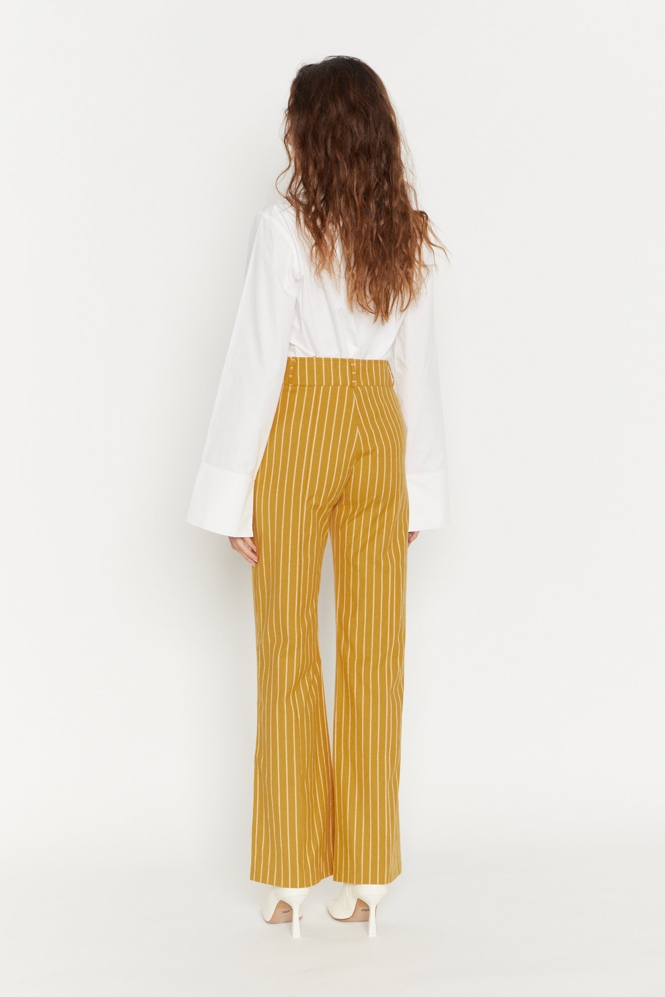 MUSTARD YOSHI STRIPES pantalon évasé à rayures