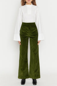 10qty RELIQUAT 95€ / KAKI YOSHI VELVET pantalon évasé en velours