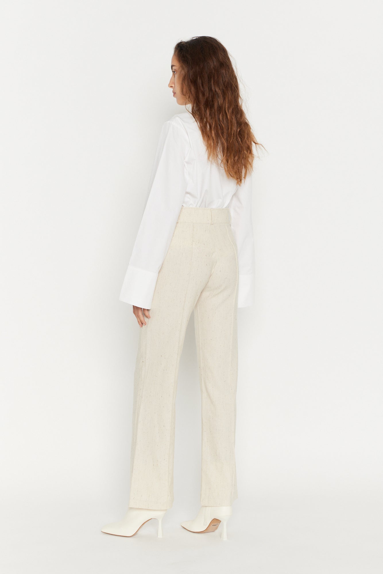 ECRU YOSHI FLECK pantalon évasé en coton
