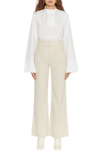ECRU YOSHI FLECK pantalon évasé en coton