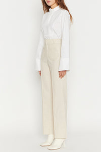 ECRU YOSHI FLECK pantalon évasé en coton
