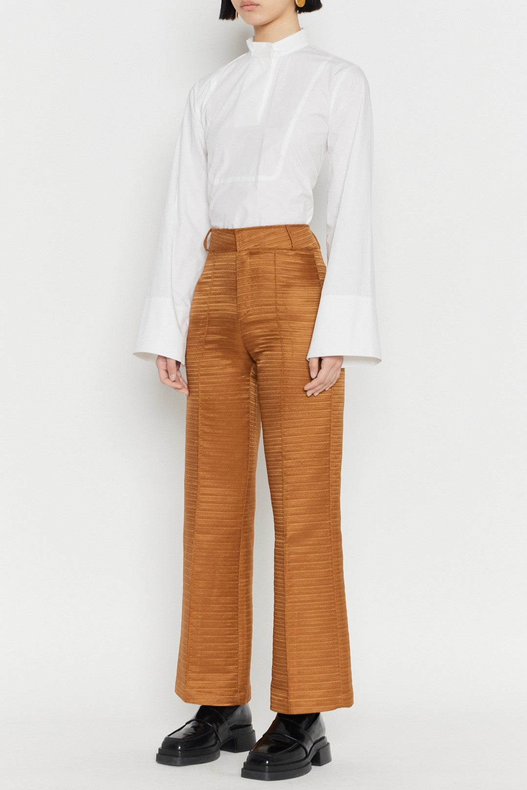 CAMEL YOSHI SMART RIB pantalon évasé en satin