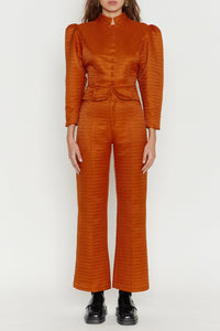 10qty RELIQUAT 120€ / ORANGE YOSHI SMART RIB pantalon évasé en satin