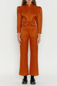 10qty RELIQUAT 120€ / ORANGE YOSHI SMART RIB pantalon évasé en satin