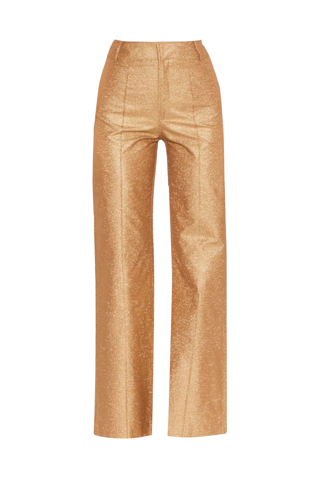 GOLD YOSHI GLITTER TWILL pantalon évasé métallique