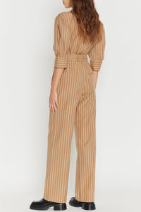 WARM SAND CHARLOTTE STRIPES WARM SAND pantalon à pinces taille haute