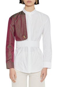 4qty RELIQUAT 120€ / RASPBERRY GREEN HANS GLITTERS Chemise avec détails de manches asymétriques