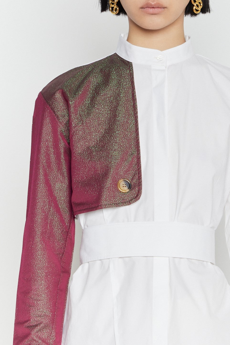4qty RELIQUAT 120€ / RASPBERRY GREEN HANS GLITTERS Chemise avec détails de manches asymétriques