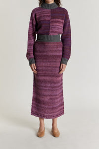 PURPLE LYNETTE jupe midi en tricot